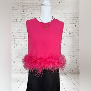 Chic Pink Feathered Women's Tank Top